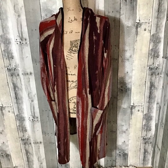 SJS Open Faced Cardigan, Multi Color, 1X - Picture 8 of 12